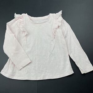 Girls size 3, Target, pink organic cotton ruffle long sleeve top, EUC