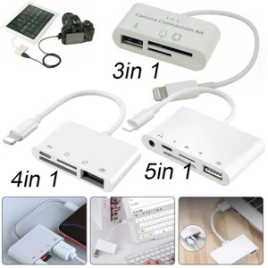 USB Drive Camera SD /TF Card Reader with Charging Port For iPhone to OTG Adapter - Picture 1 of 15