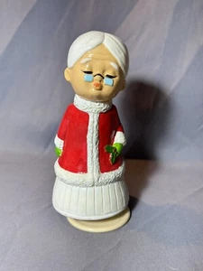 Vintage 8" Mrs Claus "Mommy Kissing Santa" Keramik Weihnachts Spieluhr *lesen* - Bild 1 von 6