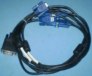 Molex CN-0G9438-52204 DMS-59 to 15-Pin VGA Splitter &Video Cables HP Dell Nvidea - Picture 1 of 7
