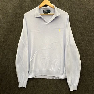 Polo Ralph Lauren Mens Size XL Polo Shirt Sweater Lilac Knit Pima Cotton Pony - Picture 1 of 19