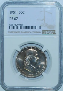 1951 NGC PR67 Proof Strike Franklin Half Dollar - Picture 1 of 2