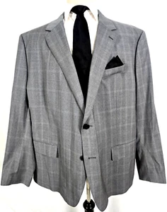 Bonobos Marzotto Italian Wool & Spandex Sport Coat Gray Check Stretch 54 Short - Picture 1 of 12