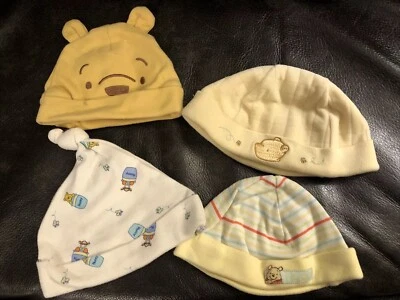 Lot 4 Disney Winnie The Pooh Infant Baby Hat Beanies Unisex Tigger Hunny Pot - Image 1 of 4