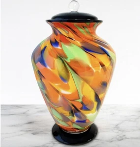 Autumn Radiance Hand Blown Glass Cremation Urns for Human Ashes - Museum Quality - Picture 1 of 2