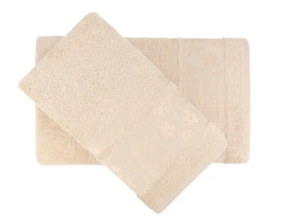 Juego de 2 toallas de lujo de bambú turco en caja de regalo. (Max) Foto 1 de 4