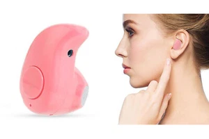 Auricolare bluetooth a goccia 4.1 mini cuffia wireless con microfono rosa S530 - Foto 1 di 5