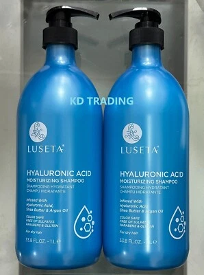 (2-Paquete) LUSETA ~ ÁCIDO HIALURÓNICO Manteca de Karité Argán CHAMPÚ HIDRATANTE Cabello Seco Foto 1 de 3