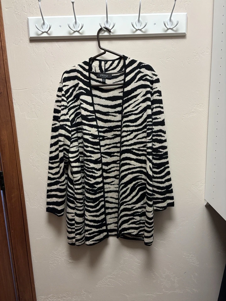 KASPER Animal Print Mezcla Lana Suéter Chaqueta XL Foto 1 de 4