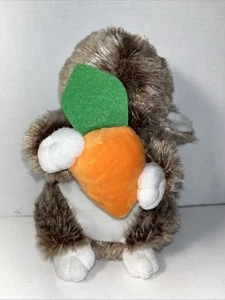 Dan Dee Easter Bunny Rabbit 9” Brown Orange Carrot Plush Stuffed Animal Basket - Picture 1 of 8