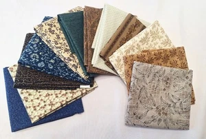 12 Civil War Replica Fabric Fat Quarters Moda Morton Marcus Bros. Lot #2 - Picture 1 of 7