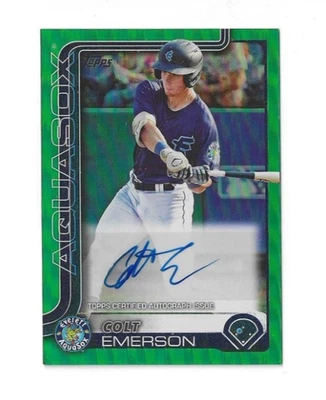 2025 Topps Pro Debut COLT EMERSON Green Foil Autograph Everett Aquasox /99 - Image 1 of 2