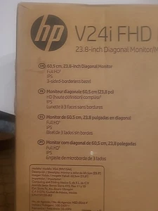 New HP V24i G5 24" FHD IPS Monitor 5ms  60.45 AMD FreeSync HDMI, VGA DisplayPort - Picture 1 of 2
