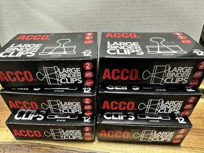 Lot Of 6: Acco Large Binder Clips 2in - Image 1 of 3