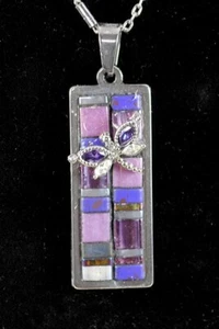 Mosaic Jewelry   hand made rose gold crystal stainless steel necklace - Picture 1 of 3