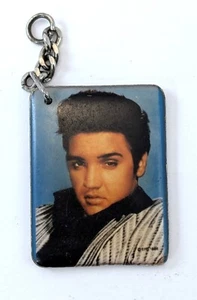 1986 Young Elvis Presley Double-sided Photo Keychain 2" x 1.5" No ring - Picture 1 of 3