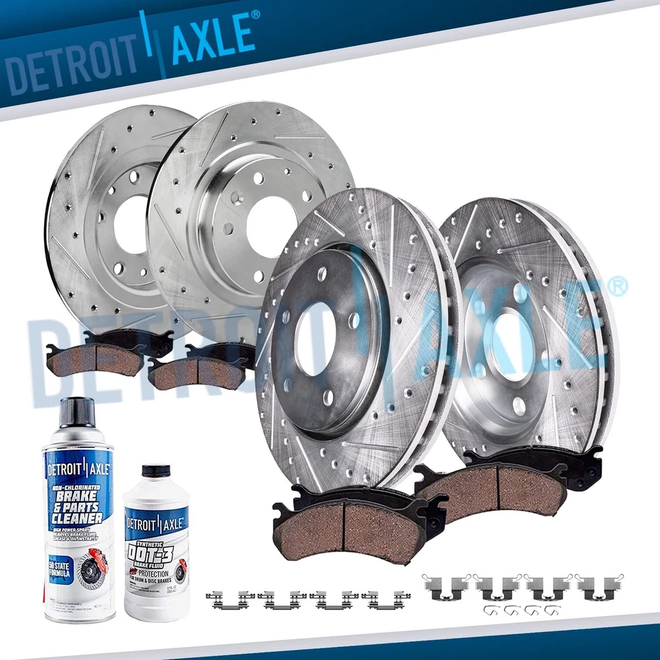 10pc FWD Front Rear Drilled Brake Rotors Ceramic Pads for 2016 - 2018 Mazda CX-3 - Image 1 of 4