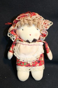 RUSS Soft Sculp Baby Girl - Red, White and Blue Dress & Bonnet - 4" - Picture 1 of 3