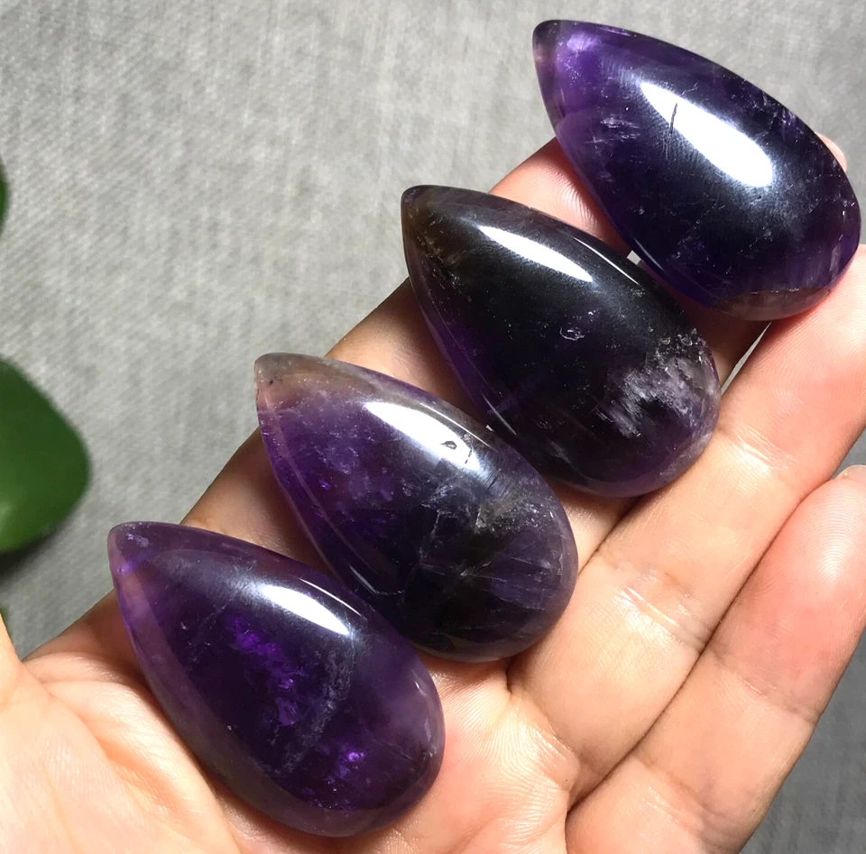 4 piezas 48g 42x23x6mm Amatista Natural Gotas Agua Colgante Piedras Preciosas 02 Foto 1 de 4