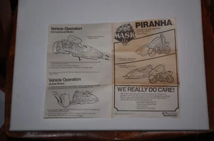 Piranha Motorcycle / Submarine Instructions ONLY-M.A.S.K. Vintage Kenner - Picture 1 of 3