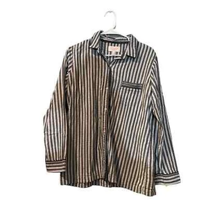 Victoria's Secret Striped Button Down Pajama Top Size Large - Picture 1 of 3