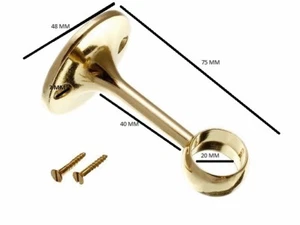 Asta portasciugamani presa supporto centrale 19mm EB & viti Qtà. confezione da 2 - Foto 1 di 1