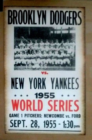 New York Yankees 1955 Dodgers Men World Series Baseball Posters Old Look 14 x 22 Cover