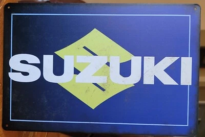 Suzuki Motorcycle Metal Sign 8 X 12 Inches In Size New Man Cave Decor  - Image 1 of 2