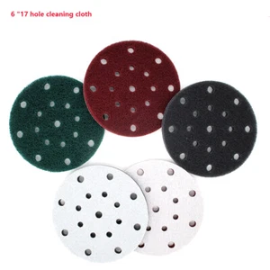150mm 17-Hole Brite Pads Hook&Loop Abrasive Finishing Cleaning Scouring Pads - Picture 1 of 9
