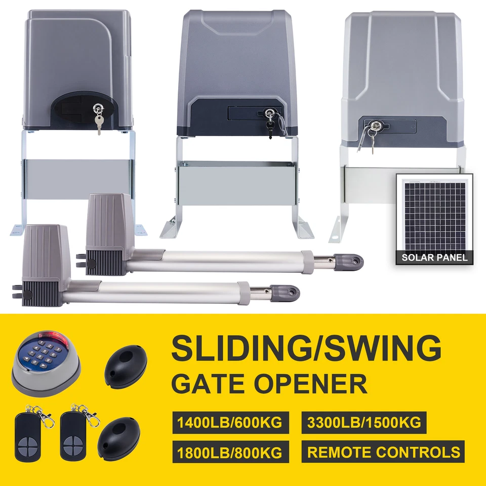 CO-Z APP Control 4400lb/3300lb/1400lb Automatic Sliding Gate Opener w/ Remotes