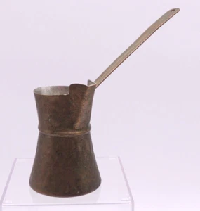 Handgefertigte gehämmerte Kupfer türkische Kaffeekanne langer Griff Ausguss Patina - Bild 1 von 18
