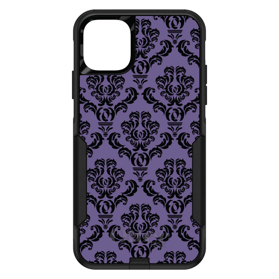 OtterBox Commuter 适用于苹果 iPhone(挑选型号)紫色黑色锦缎花卉 — 第 1/1 张图片