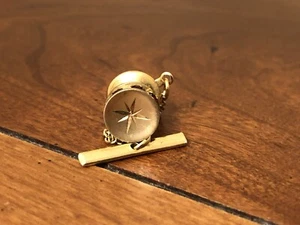 Tie Tack with chain Volcano Rivoli Glass vintage Tie Pin Men's Wedding Jewelry - Picture 1 of 3