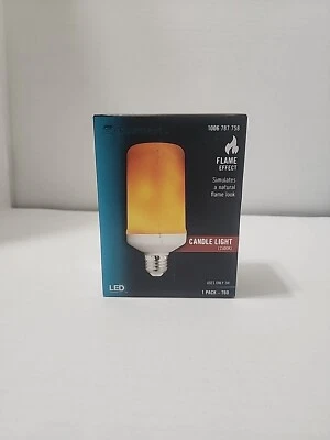 EcoSmart 3-Watt Equivalent A19 Cylinder Flame Design LED Light Bulb Amber - Image 1 of 4