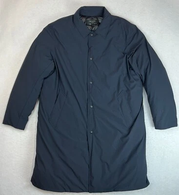 Nuevo abrigo de coche azul marino aislado de nailon Rag & Bone Leon talla XL para hombre nuevo con etiquetas Foto 1 de 4