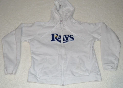 Tampa Bay Rays girls Youth Large hooded sweatshirt baseball white Cover