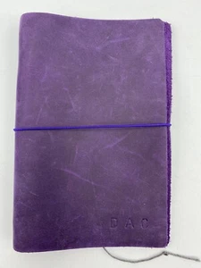 D A C Purple 8.5 X 6 Soft Leather Travelers Notebook With 2 Elastics Field Notes - Picture 1 of 11