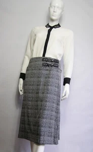 FALDA MIDI MARKS & SPENCER NEGRA/MIX CUADROS PLISADA KILT A LINE PRECIO DE VENTA SUGERIDO POR EL FABRICANTE 39,50 £ 8-18 - Imagen 1 de 8