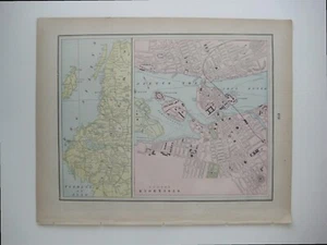 Original 1897 Map STOCKHOLM Sweden Streets Steamboat Landings Railways Gothland - Picture 1 of 11