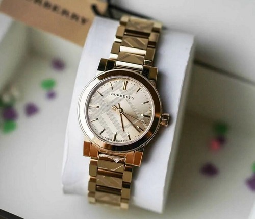 OROLOGIO BURBERRY DONNA BU9234 THE CITY CINTURINO ORO GIALLO E QUADRANTE ORO ORIGINALE NUOVO