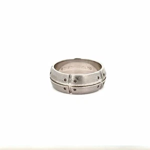 Tiffany & Co. Banda Stream America Oro Blanco 18k Acabado Texturizado Talla 7 1/2 - Imagen 1 de 5