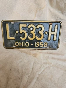 VINTAGE OHIO 1958 PLATE L-533-H - Picture 1 of 1