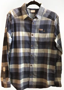 Columbia Flannel Shirt Cornell Woods Men’s Small Blue Stretch Cotton New - Picture 1 of 9