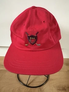 Vintage Polo Ralph Lauren Hat Cap Adjustable Red Shield Crest Canada Made 90s - Picture 1 of 8