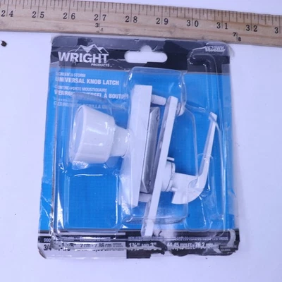 Wright Products Universal Knob Door Latch for Screen and Storm Doors, White