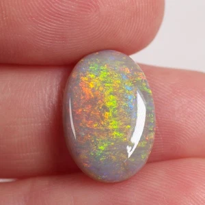 4 ct Dark Australian Opal, Natural Solid Opal Polished Cabochon 11.3 x 16.5mm - Picture 1 of 7