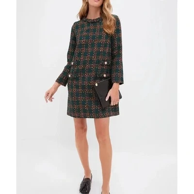 Vestido Jackie Manga Larga Tuckernuck Cuadros Caqui Tweed Talla XS Foto 1 de 4