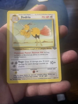 1st Edition Dodrio 34/64 Jungle Regular Uncommon Pokemon TCG 1999 WOTC LP - Image 1 of 2