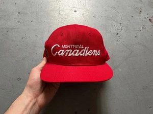 90s Vintage NHL Montreal Canadiens Sports Specialties Script Snapback Cap Hat - Picture 1 of 11