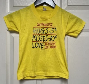 Vintage 1980s San Francisco T Shirt Kids Youth Size XS Hugs Kisses Love Trade - Picture 1 of 6